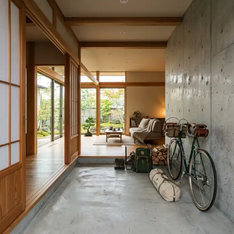 趣味を楽しむ土間のある平屋